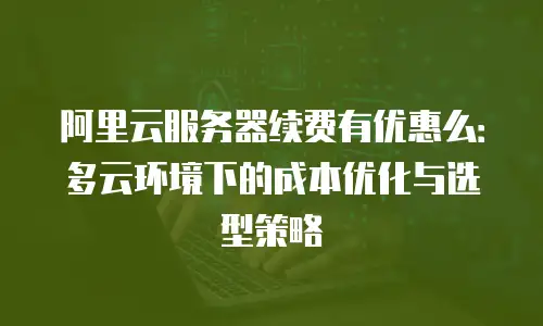 阿里云服务器续费有优惠么：多云环境下的成本优化与选型策略