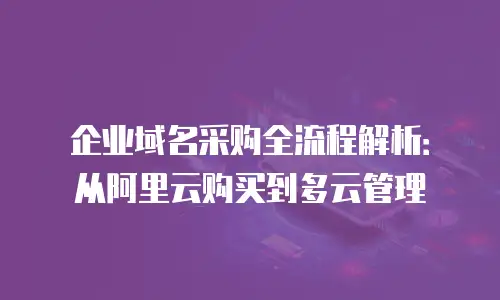 企业域名采购全流程解析：从阿里云购买到多云管理