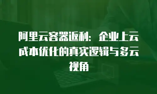 阿里云容器返利：企业上云成本优化的真实逻辑与多云视角