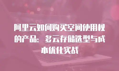 阿里云如何购买空间使用权的产品：多云存储选型与成本优化实战