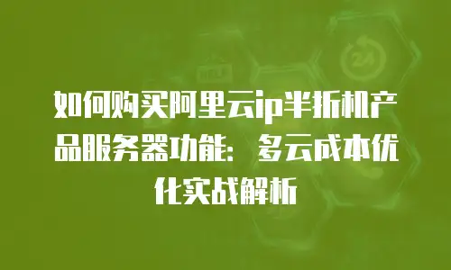 如何购买阿里云ip半折机产品服务器功能：多云成本优化实战解析