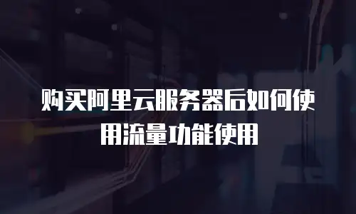 购买阿里云服务器后如何使用流量功能使用