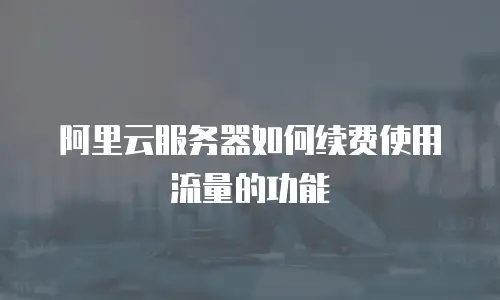 阿里云服务器如何续费使用流量的功能