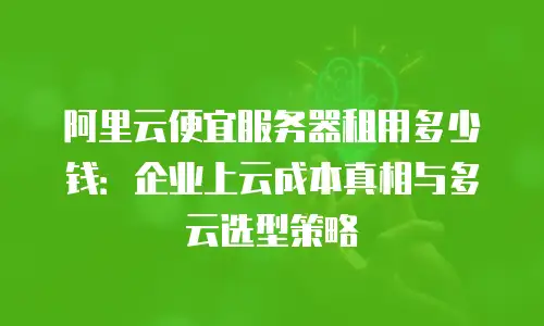 阿里云便宜服务器租用多少钱：企业上云成本真相与多云选型策略
