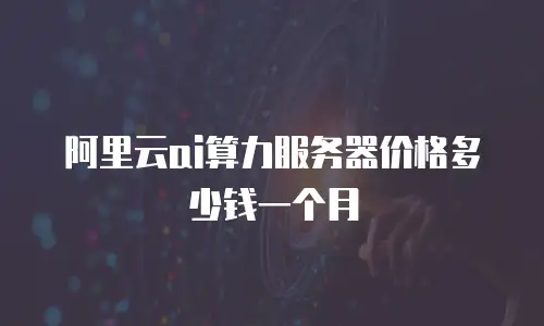 阿里云ai算力服务器价格多少钱一个月
