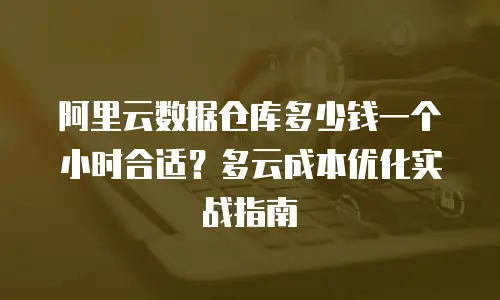 阿里云数据仓库多少钱一个小时合适？多云成本优化实战指南