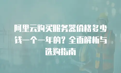 阿里云购买服务器价格多少钱一个一年的？全面解析与选购指南