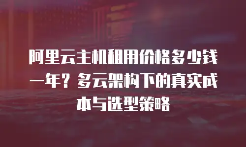阿里云主机租用价格多少钱一年？多云架构下的真实成本与选型策略