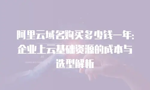 阿里云域名购买多少钱一年：企业上云基础资源的成本与选型解析