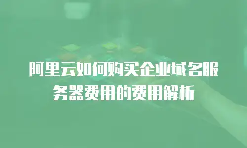 阿里云如何购买企业域名服务器费用的费用解析