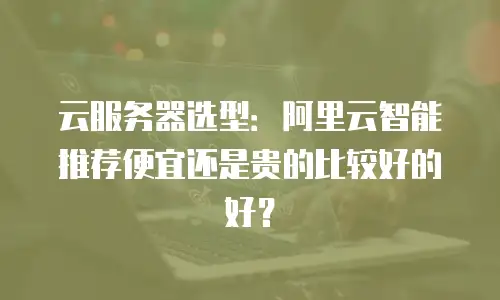 云服务器选型：阿里云智能推荐便宜还是贵的比较好的好？