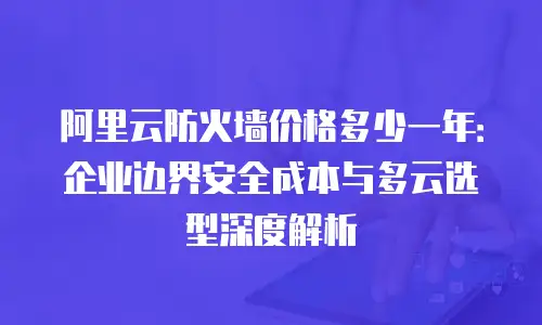 阿里云防火墙价格多少一年：企业边界安全成本与多云选型深度解析