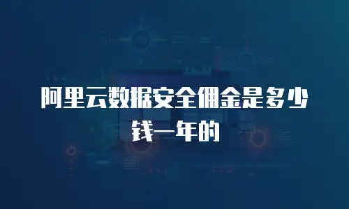 阿里云数据安全佣金是多少钱一年的
