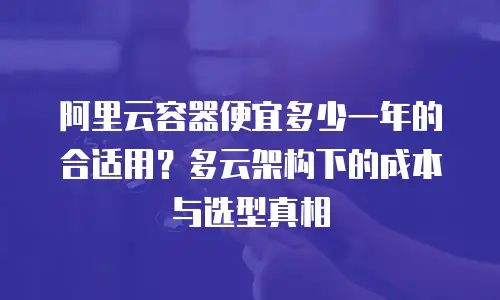 阿里云容器便宜多少一年的合适用？多云架构下的成本与选型真相