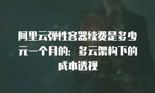 阿里云弹性容器续费是多少元一个月的：多云架构下的成本透视