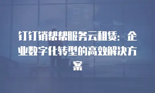 钉钉销帮帮服务云租赁：企业数字化转型的高效解决方案