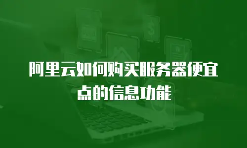 阿里云如何购买服务器便宜点的信息功能