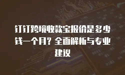 钉钉跨境收款宝报价是多少钱一个月？全面解析与专业建议