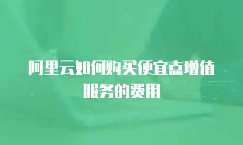 阿里云如何购买便宜点增值服务的费用