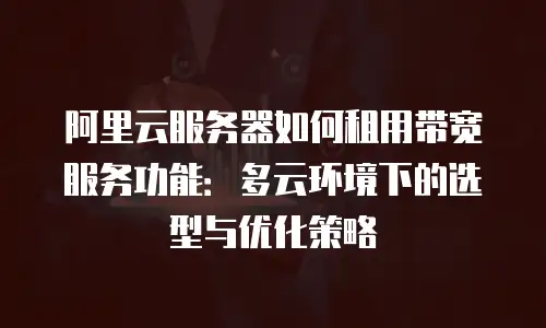 阿里云服务器如何租用带宽服务功能：多云环境下的选型与优化策略