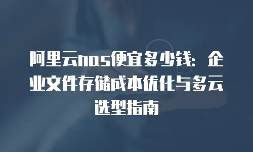 阿里云nas便宜多少钱：企业文件存储成本优化与多云选型指南