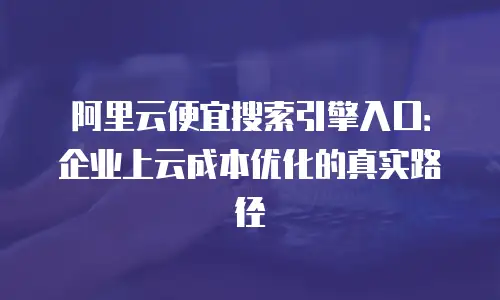 阿里云便宜搜索引擎入口：企业上云成本优化的真实路径