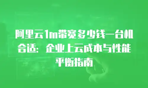 阿里云1m带宽多少钱一台机合适：企业上云成本与性能平衡指南