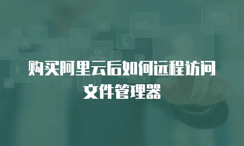 购买阿里云后如何远程访问文件管理器