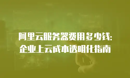 阿里云服务器费用多少钱：企业上云成本透明化指南