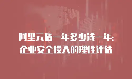 阿里云盾一年多少钱一年：企业安全投入的理性评估