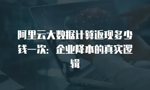 阿里云大数据计算返现多少钱一次：企业降本的真实逻辑