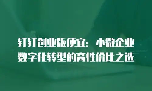 钉钉创业版便宜：小微企业数字化转型的高性价比之选