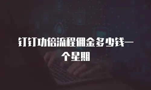 钉钉功倍流程佣金多少钱一个星期