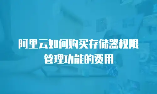 阿里云如何购买存储器权限管理功能的费用