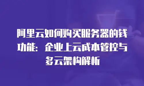 阿里云如何购买服务器的钱功能：企业上云成本管控与多云架构解析