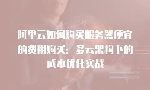 阿里云如何购买服务器便宜的费用购买：多云架构下的成本优化实战