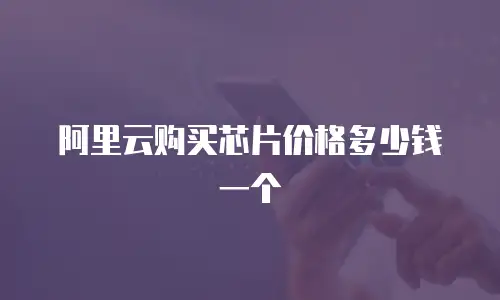 阿里云购买芯片价格多少钱一个