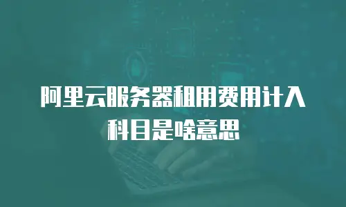 阿里云服务器租用费用计入科目是啥意思