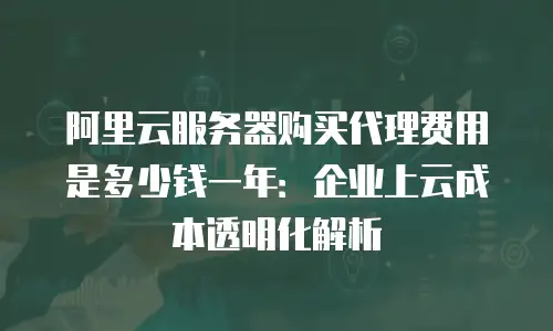 阿里云服务器购买代理费用是多少钱一年：企业上云成本透明化解析