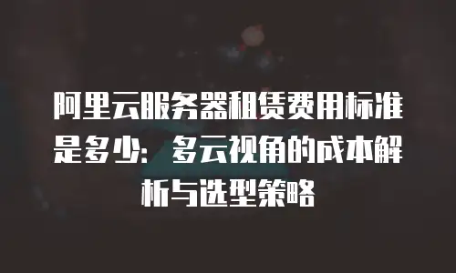 阿里云服务器租赁费用标准是多少：多云视角的成本解析与选型策略