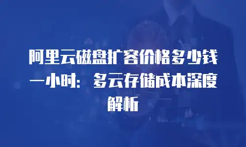 阿里云磁盘扩容价格多少钱一小时：多云存储成本深度解析