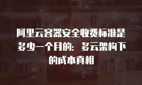 阿里云容器安全收费标准是多少一个月的：多云架构下的成本真相