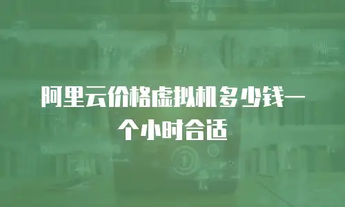 阿里云价格虚拟机多少钱一个小时合适
