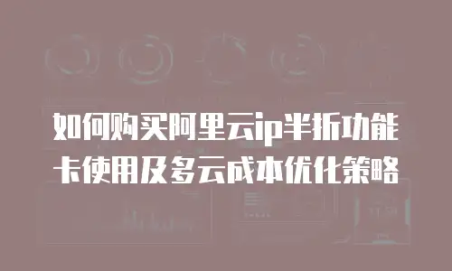 如何购买阿里云ip半折功能卡使用及多云成本优化策略