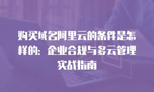购买域名阿里云的条件是怎样的：企业合规与多云管理实战指南