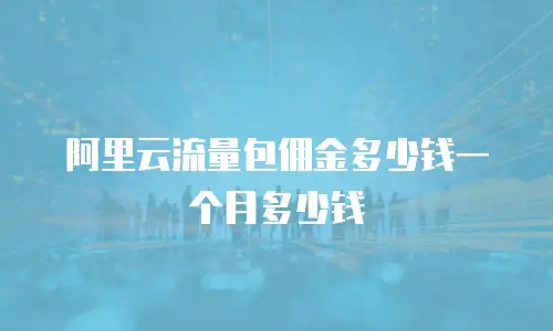 阿里云流量包佣金多少钱一个月多少钱