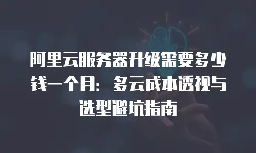 阿里云服务器升级需要多少钱一个月：多云成本透视与选型避坑指南