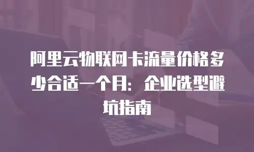 阿里云物联网卡流量价格多少合适一个月：企业选型避坑指南