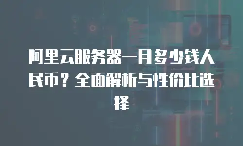 阿里云服务器一月多少钱人民币？全面解析与性价比选择