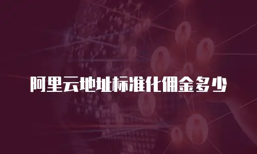 阿里云地址标准化佣金多少
